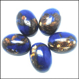 5PC Hot Stone Cabochons Oval Cabs 18x25mm Metal Base Beads Accessories