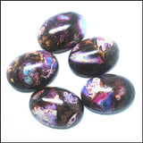 5PC Hot Stone Cabochons Oval Cabs 18x25mm Metal Base Beads Accessories
