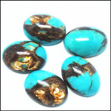 5PC Hot Stone Cabochons Oval Cabs 18x25mm Metal Base Beads Accessories