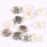5PCS 10mm Shell Beads Mother Of Pearl Flower Texture Curved DIY Studs TRS0388