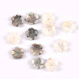 5PCS 10mm Shell Beads Mother Of Pearl Flower Texture Curved DIY Studs TRS0388