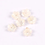 5PCS 10mm Shell Beads Mother Of Pearl Flower Texture Curved DIY Studs TRS0388
