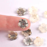 5PCS 10mm Shell Beads Mother Of Pearl Flower Texture Curved DIY Studs TRS0388