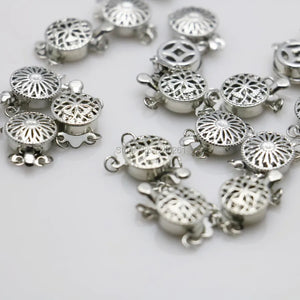 5PCS 12mm 2Rows Snap Button Clasp for Necklace Bracelet Silver-plate