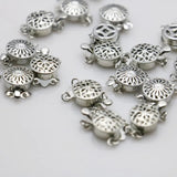 5PCS 12mm 2Rows Snap Button Clasp for Necklace Bracelet Silver-plate