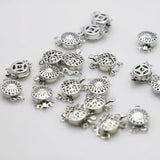 5PCS 12mm 2Rows Snap Button Clasp for Necklace Bracelet Silver-plate