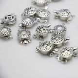 5PCS 12mm 2Rows Snap Button Clasp for Necklace Bracelet Silver-plate