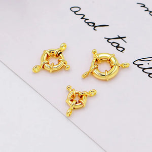 5PCS 14K Round Clavicle Necklace Bracelet Clasps for DIY Jewelry Making