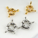 5PCS 14K Round Clavicle Necklace Bracelet Clasps for DIY Jewelry Making