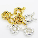 5PCS 14K Round Clavicle Necklace Bracelet Clasps for DIY Jewelry Making