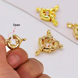 5PCS 14K Round Clavicle Necklace Bracelet Clasps for DIY Jewelry Making