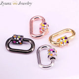 5PCS Colorful Enamel Clasp Lock Carabiner Screw Oval Shaped Findings