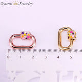 5PCS Colorful Enamel Clasp Lock Carabiner Screw Oval Shaped Findings