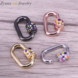 5PCS Colorful Enamel Clasp Lock Carabiner Screw Oval Shaped Findings