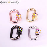 5PCS Colorful Enamel Clasp Lock Carabiner Screw Oval Shaped Findings
