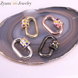 5PCS Colorful Enamel Clasp Lock Carabiner Screw Oval Shaped Findings