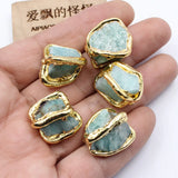 5PCS 15x20mm Green Amazonite Nuggets Freedom Beads for Necklace
