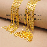 5PCS 16-30in Gold/Silver Filled Chain Necklace With Lobster Clasps