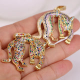 5PCS 18K Plated Leopard Charms for DIY Necklace Making