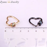 5PCS CZ Micro Pave Crystal Zirconia Heart Clasp Lock Carabiner Pave Lock