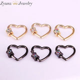 5PCS CZ Micro Pave Crystal Zirconia Heart Clasp Lock Carabiner Pave Lock