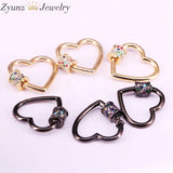 5PCS CZ Micro Pave Crystal Zirconia Heart Clasp Lock Carabiner Pave Lock