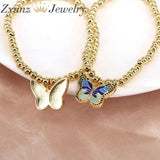 Enamel Butterfly Bracelet Copper Chain Bracelet for Women