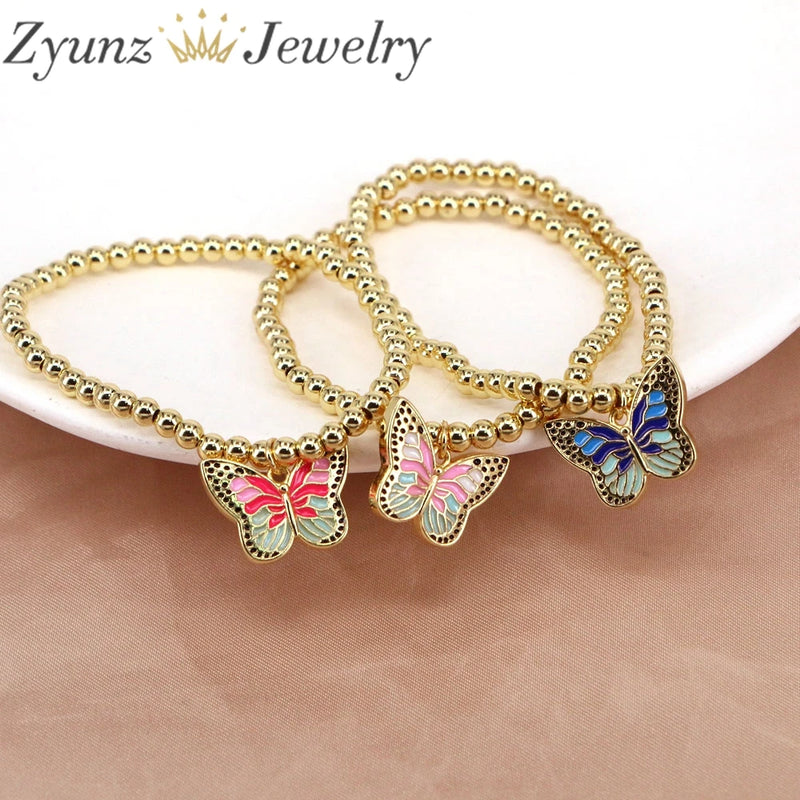 Enamel Butterfly Bracelet Copper Chain Bracelet for Women