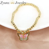Enamel Butterfly Bracelet Copper Chain Bracelet for Women
