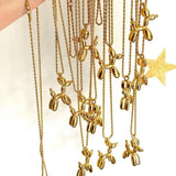 Balloon Dog Necklace Copper Plated Pendant Unisex Gift Party