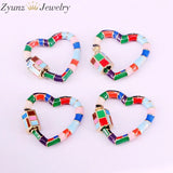 5PCS Heart Lock Carabiner Enamel Clasp Findings