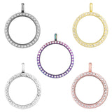 5PCS 25mm Round Rhinestone Glass Floating Locket Charms DIY Making Jewelry