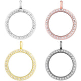 5PCS 25mm Round Rhinestone Glass Floating Locket Charms DIY Making Jewelry