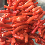 5PCS Irregular Natural Orange Coral Loose Beads Tree Branch Pendant Charm