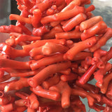 5PCS Irregular Natural Orange Coral Loose Beads Tree Branch Pendant Charm