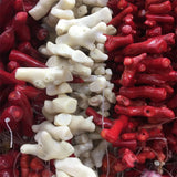 5PCS Irregular Natural Orange Coral Loose Beads Tree Branch Pendant Charm