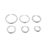 5PCS 316L Stainless Steel Round Circle Earring Hoops 8-20mm Huggie Piercing