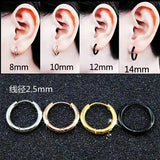 5PCS 316L Stainless Steel Round Circle Earring Hoops 8-20mm Huggie Piercing