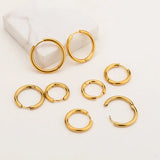5PCS 316L Stainless Steel Round Circle Earring Hoops 8-20mm Huggie Piercing