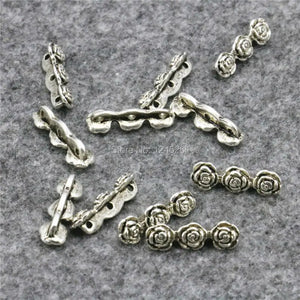 5PCS 3Hole Rose Shaped DIY Loose Finding Accessories Jewelry Making Copper