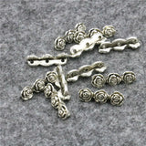 5PCS 3Hole Rose Shaped DIY Loose Finding Accessories Jewelry Making Copper
