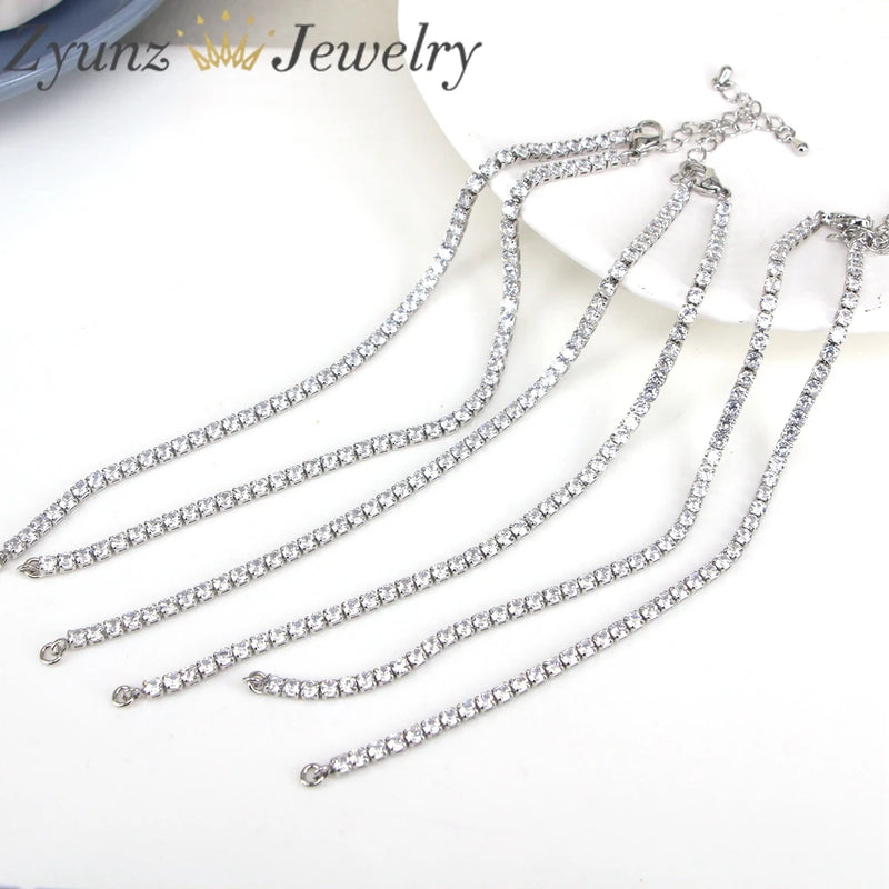 5PCS 3mm Crystal Zircon Tennis Necklace Choker Chain Jewelry Making