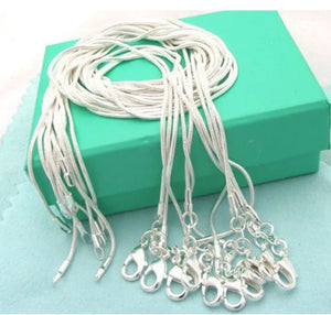 5PCS 40-75CM 925 Sterling Silver 1MM Snake Chain Necklace Jewelry