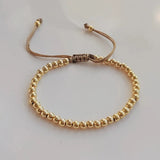 5PCS 4mm Copper Beads Braided Macrame Bracelets For Men & Women