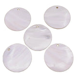 5PCS 60mm Round Disc Mother of Pearl Shell Pendant Charms Crafts