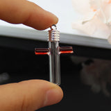 5PCS 6MM Cross Bottle Name on Rice Glass Vial Pendant DIY Pendant Charms