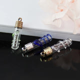 5PCS 6MM Snake Vials Pendants Glass Locket Mini Wishing Bottles Necklace Pendant