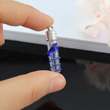 5PCS 6MM Snake Vials Pendants Glass Locket Mini Wishing Bottles Necklace Pendant