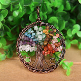 5PCS 7 Stone Car Chakra Pendant Reiki Healing Crystal Colorful Chakra Pendant