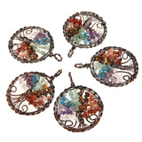 5PCS 7 Stone Car Chakra Pendant Reiki Healing Crystal Colorful Chakra Pendant